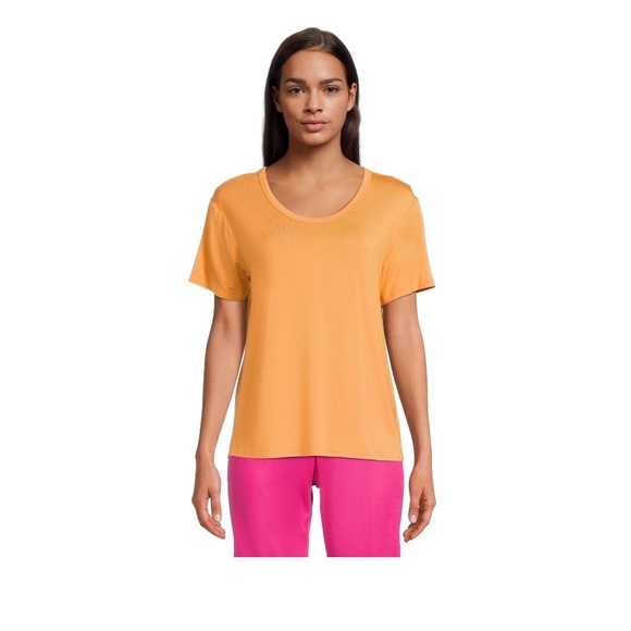 Time and Tru Women's Washed Scoop Neck Top - Picture 4 of 6